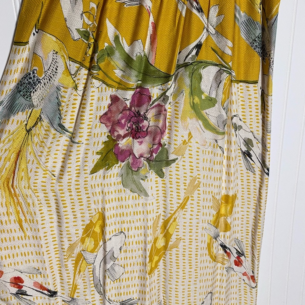 Anthro One September Paradiso Koi Fish Maxi Dress Size XSP Extra Small Petite - Picture 7 of 10